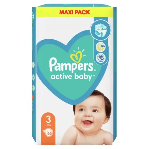 Pampers plenice active baby, vel. 3, za 6–10 kg, 66 kosov Cene