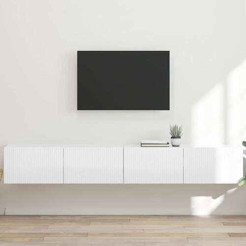 TV zidni ormar Zidne 2 pcs Sjajno bijelo 98 x 31 x 29,5 cm Cijene
