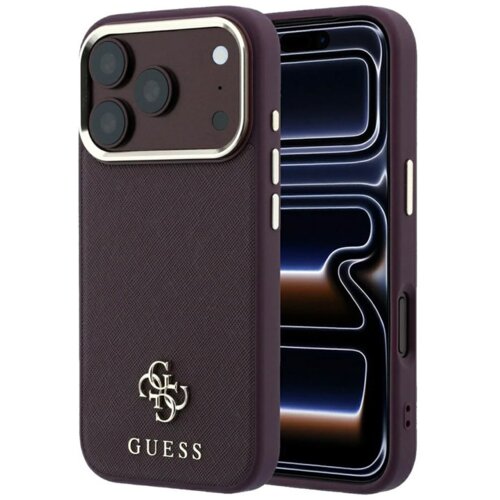 SAS CG MOBILE Maska Guess Saffiano Small 4G & Classic Logo MagSafe za iPhone 17 Pro / 17 Pro burgundy Cene
