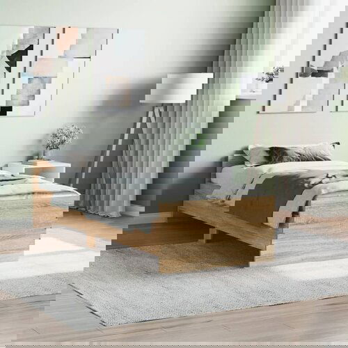 vidaXL Okvir kreveta boja hrasta 75x190 cm mali od konstruiranog drva Cijene