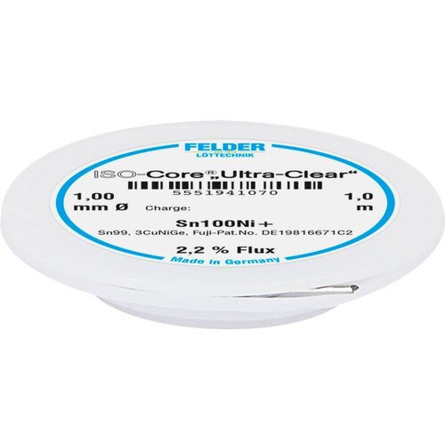  Felder ISO-Core &amp;#039;&amp;#039;Ultra-Clear&amp;#039;&amp;#039; Sn100Ni+ spajkalna žica\, neosvinčena tuljava Sn99\,25Cu0\,7Ni0\,05 1 mm, (20429351) Slike
