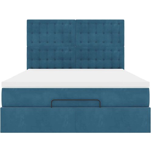 VidaXL otomanski krevet s madracima tamnoplavi 140x190 cm bar&amp;scaron;unasti Slike