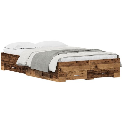 vidaXL Krevet s ladicama Stari drvenasti 120x190 cm Inženjerska drva Cene