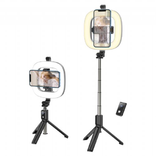 Hoco. selfie tripod stojalo LV03 Plus Showfull za snemanje in slikanje selfie posnetkov 80 cm - črn Slike
