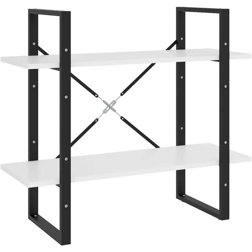 VidaXL Knjižna omara 2-nadstropna bela 80x30x70 cm iverna plo&amp;scaron;ča Slike