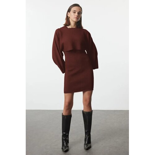 TRENDYOLMILLA Ženska haljina Twoaw25El00056, Bordo Slike