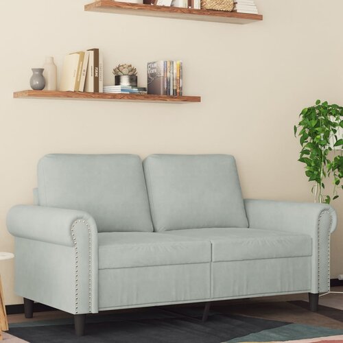 vidaXL dvosed svetlo siv 120 cm žamet Cene