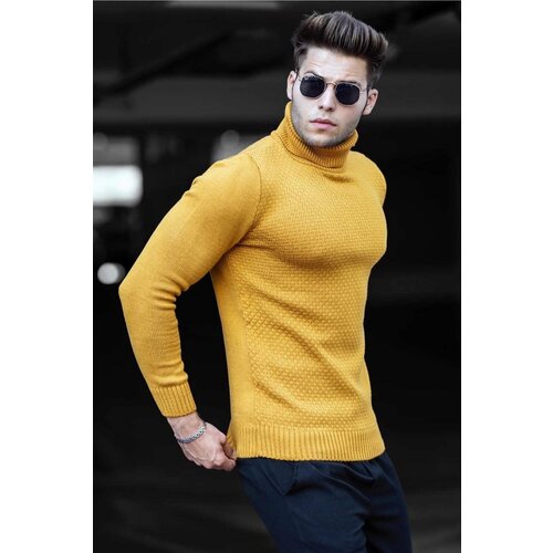 Madmext Sweater - Yellow - Slim fit Slike