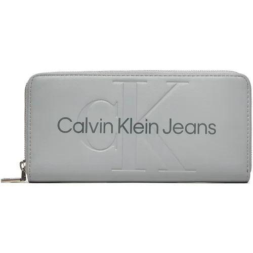 Calvin Klein Jeans Velika ženska denarnica Sculpted Zip Around Mono K60K607634 Siva