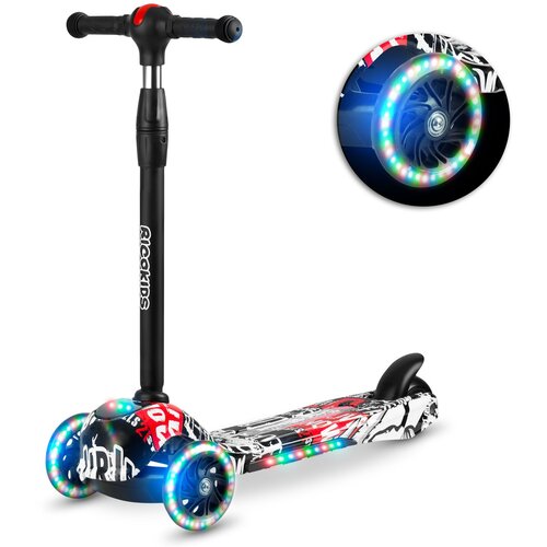 Janshop Ricokids Piko trikolesni skiro - črn z belo rdečimi vzorci, (21634703) Cene