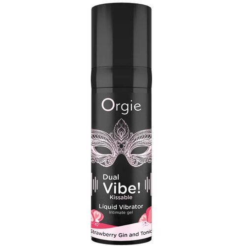 Orgie Dual Vibe - unisex tekući vibrator - Jagoda - Gin Tonic (15 ml) Slike