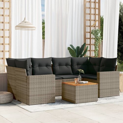 vidaXL 7-dijelni set vrtnih sofa sivi od poliratana Cijene