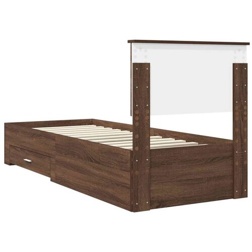  Okvir za krevet Smeđi hrast i srebrna 75 x 190 cm Slike