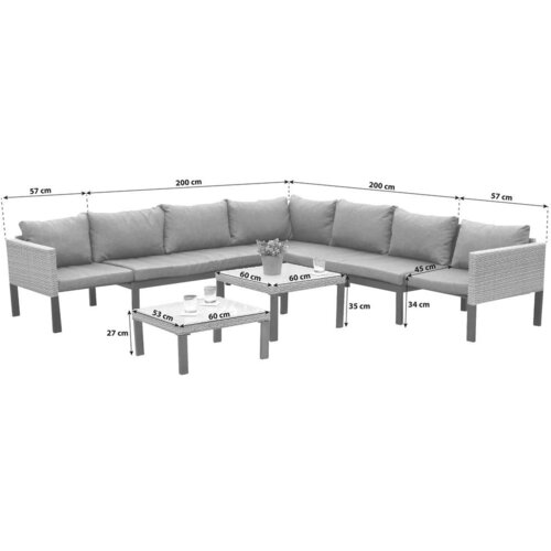 Gardenson Lounge Garnitura Amantea, Raztegljiva Slike