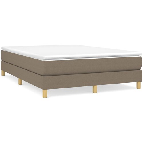VidaXL Box spring postelja z vzmetnico taupe 140x190 cm blago, (20791641) Slike