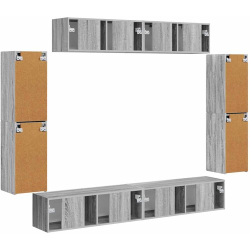  ormar 8 pcs Siva Sonoma Slike
