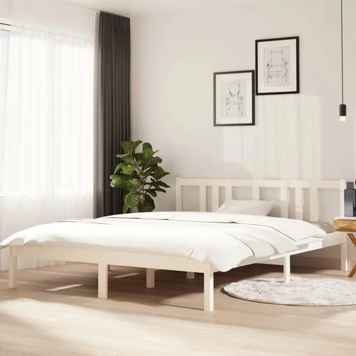  za krevet od masivnog drva bijeli 150 x 200 cm 5FT King