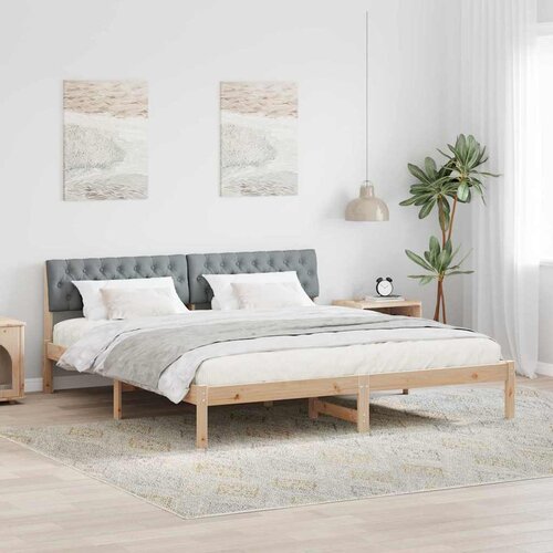  Okvir kreveta s uzglavljem Smeđa i svijetlo siva 180 x 200 cm Cijene