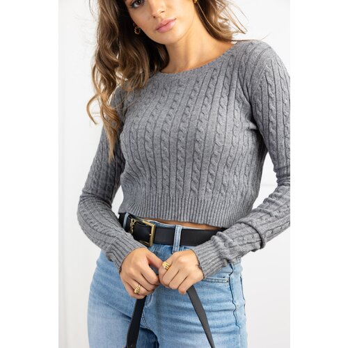 Beloved Veena crop pulover siv Cene
