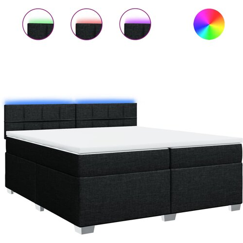 Maison Chic Box spring postelja - Vzmetna postelja z vzmetnico črn 200x200 cm blago SL10710, (21882038) Cene
