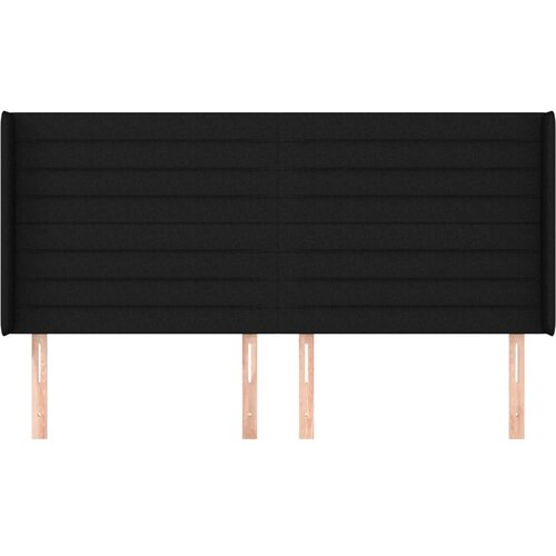  Uzglavlje s u&amp;scaron;ima crno 163x16x118/128 cm od tkanine Slike
