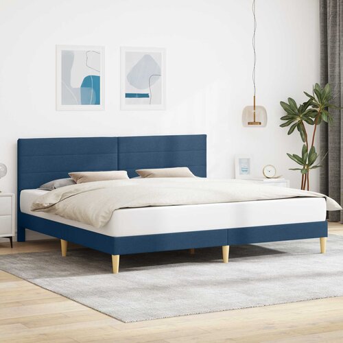  Krevetna konstrukcija s uzglavljem Plava 200 x 200 cm Tkanina Cijene