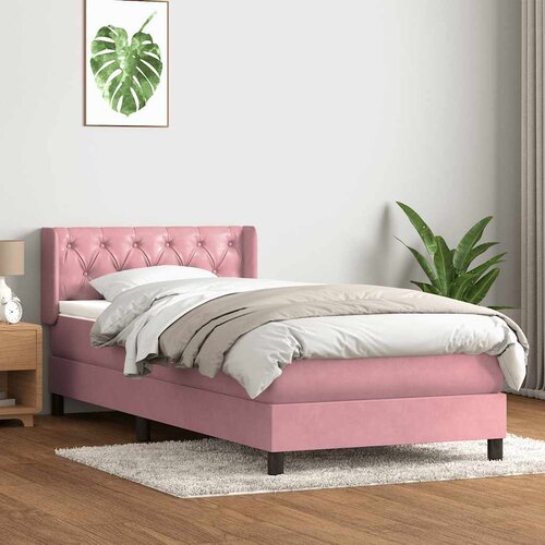 Box spring krevet s madracem ružičasti 80 x 220 cm bar&amp;scaron;unasti Slike