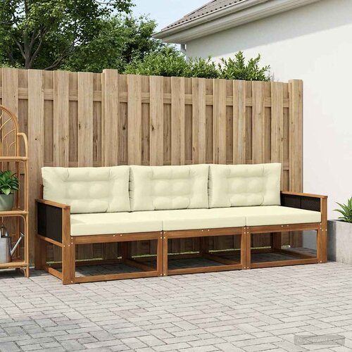  Set vanjskih sofa 3 kom. Prirodna i krem Cene