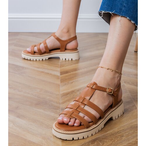 D/CEO Brown Dunara buckle gladiator sandals Cene