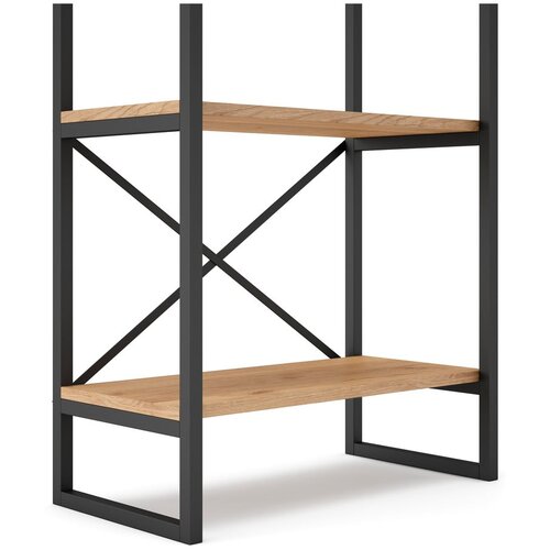 Marckeric Črn/naravni regal v hrastovem dekorju 58x175 cm Dusan &amp;ndash; Slike