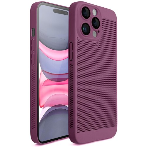 MOOZY VentiGuard Phone Case za iphone 14 pro, 6,1-palčni, zračen ovitek za iphone 14 pro s perforiranim vzorcem za kroženje zraka, trda torbica za iphone 14 pro, vijolična, (21167364) Cene