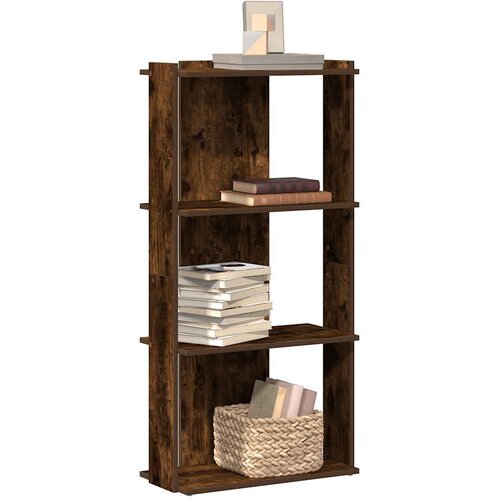  Regal za knjige s 3 razine boja hrasta 60 x 30 x 120 cm drveni Cene
