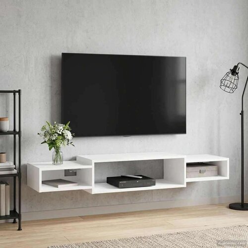 TV ormar za montažu na zid Zidna montaža Bijela - Bijela 140 cm Cene