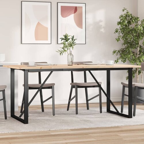  Blagovaonski stol O-oblika 180x90x75,5 cm od borovine i čelik Cijene