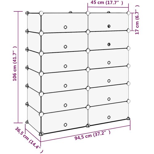  Stalak za cipele crni 94,5 x 36,5 x 106 cm PP Slike