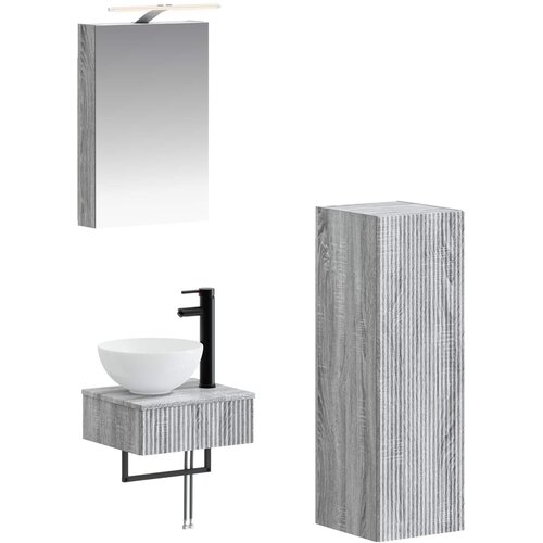  Set ormarića za kupaonicu 4 pcs Siva Sonoma 40 x 10,5 x 60,5 cm Cijene