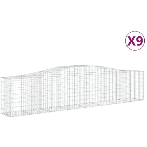  Lučne gabionske ko&amp;scaron;are 9 kom 400x50x80/100 cm pocinčano željezo Slike