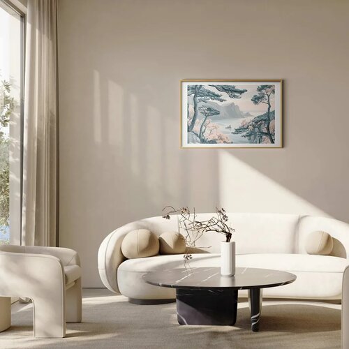  Plakat - Blue Coast in Delicate Colors 90x60 Zlatni okvir s margom Slike