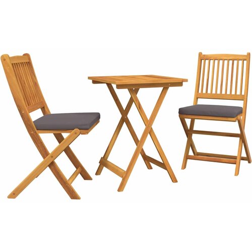 Bistro set za vrt 3 pcs Smeđa Čvrsto drvo akacije Slike