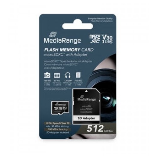 Mediarange germany memorijska kartica 512gb micro sdxc/uhs-1/+adap c10/mr947 ( MCMR947/Z ) Cene