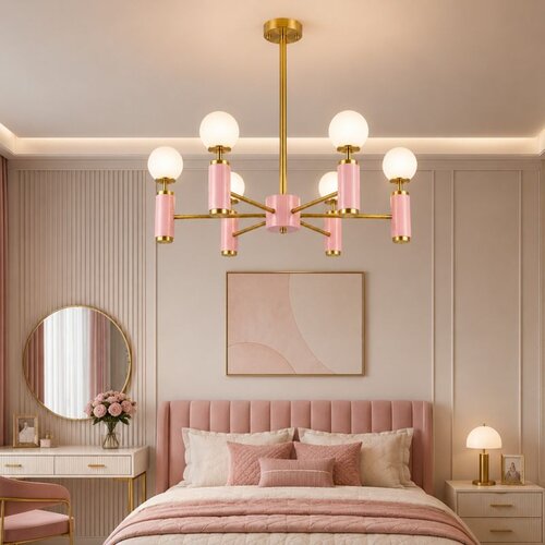 Opviq luster Moira-20202-H, 6 × E27, roze Cene