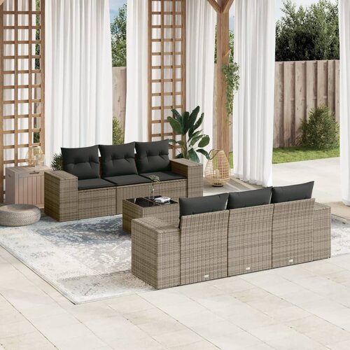 VidaXL 7-dijelni set vrtnih sofa sivi od poliratana Slike