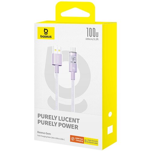 Baseus Gem USB A to USB C fast charging cable 1 m 100 W Purple Cijene