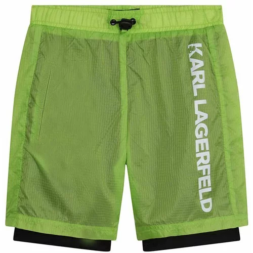 Karl Lagerfeld Dječje kratke hlače boja: zelena, podesivi struk
