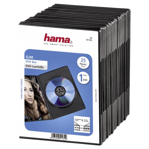 Hama Slim DVD Jewel Case pack of 25, black 51182 Cijene