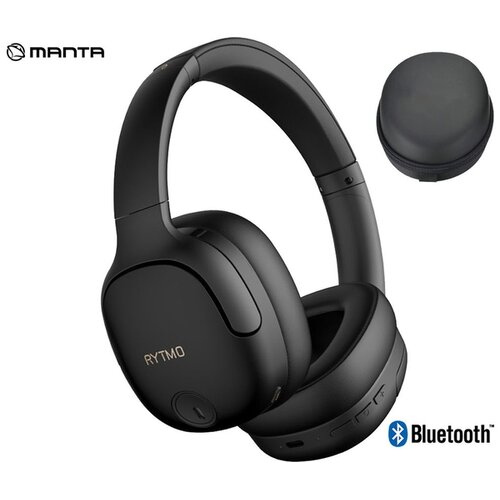 Manta brezžične naglavne slu&scaron;alke Rytmo Elegance + torbica, črne (Phantom Black) Cene