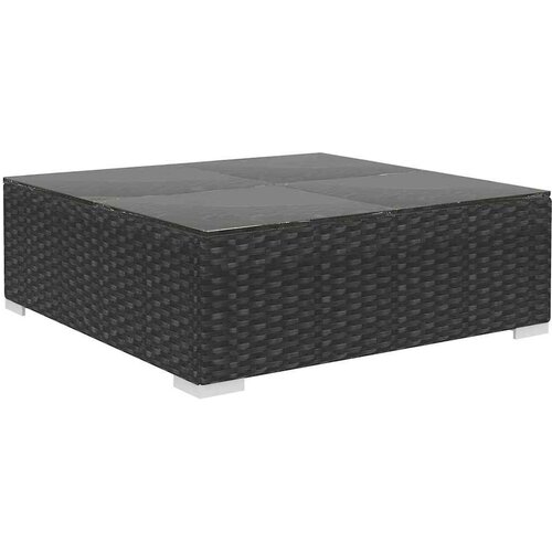  10-dijelna vrtna garnitura od poliratana s jastucima crna Slike