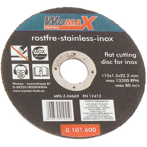 Womax rezna ploča, FI115x1.20mm Cene