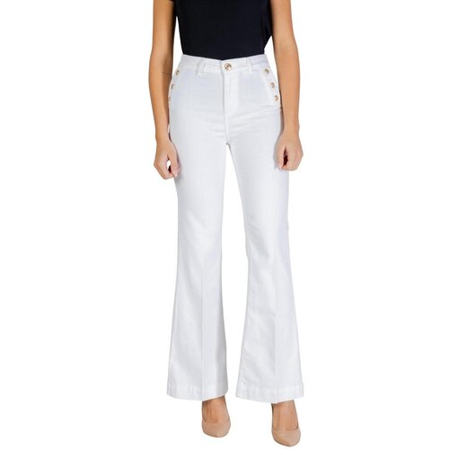 Liu Jo Hlače Chino / Carrot B.UP FLARE BUTTON H.W. UA6162 T456A Bela Cene