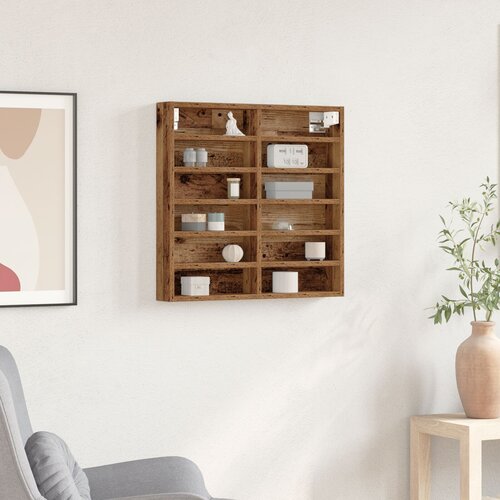 vidaXL Vitrina Staro drvo Puno drvo 60 x 8.5 x 58 cm Zidne police Cijene